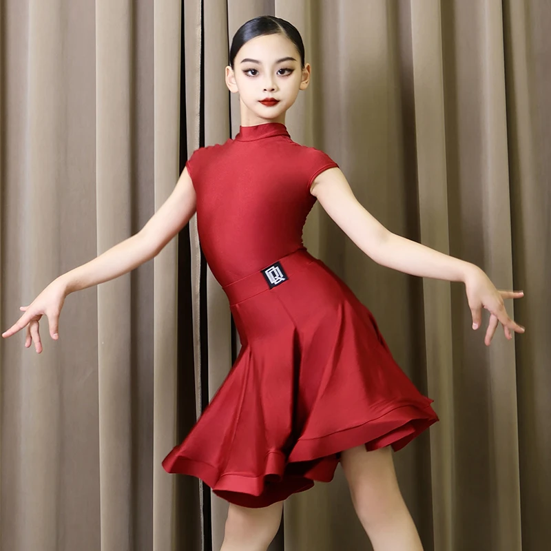 أزياء الرقص اللاتيني الصيفية الجديدة لزي المنافسة للفتيات تشا تشا ورومبا وزي الممارسة الراقية للأطفال