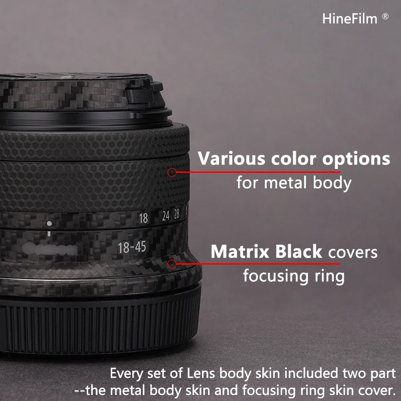 Hinefilm 스킨 캐논 RF-S 18-45 렌즈 데칼 스킨, 캐논 RF-S18-45mm F4.5-6.3 IS STM 렌즈 스킨, 1845 랩 커버 18-45 스킨