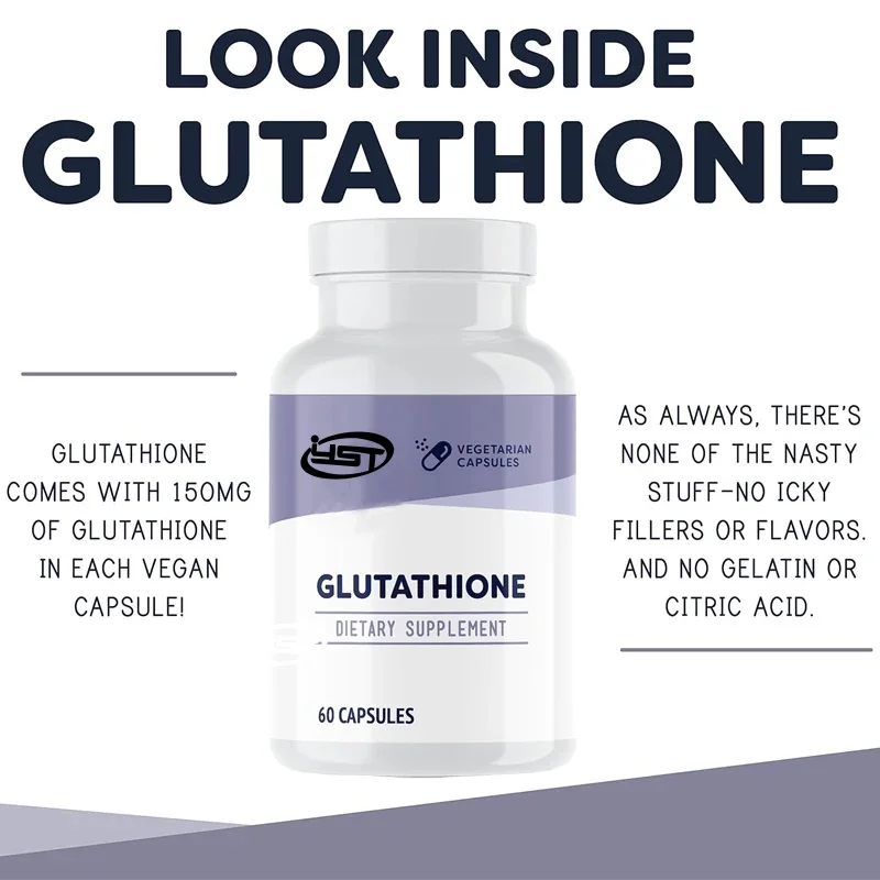 Glutathione capsules - natural immune support, antioxidants and detoxification supplements - gluten free, soy free, vegetarian