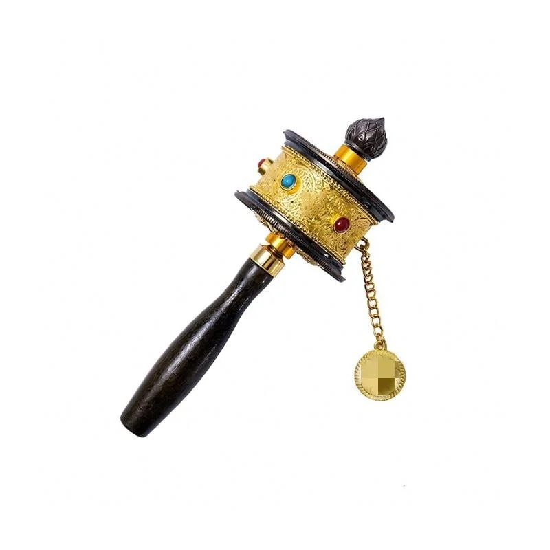 

Tibetan to gold, hand-cranked Tibetan souvenirs, hand-held to pass the simple wheel, Lhasa to simple props, photo metal alloy