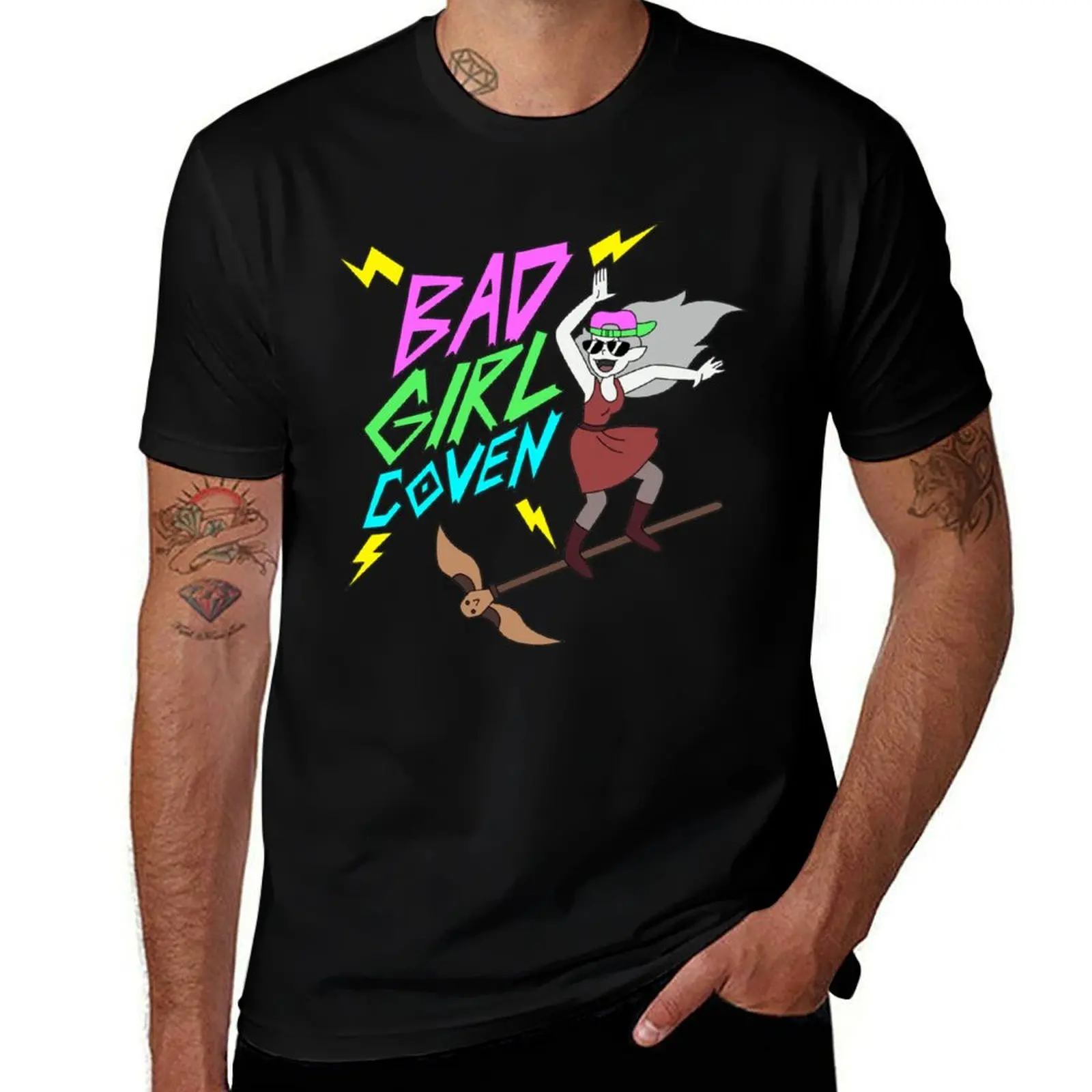 Bad Girl Coven Active T-Shirt Big Size Crew Neck T-Shirt