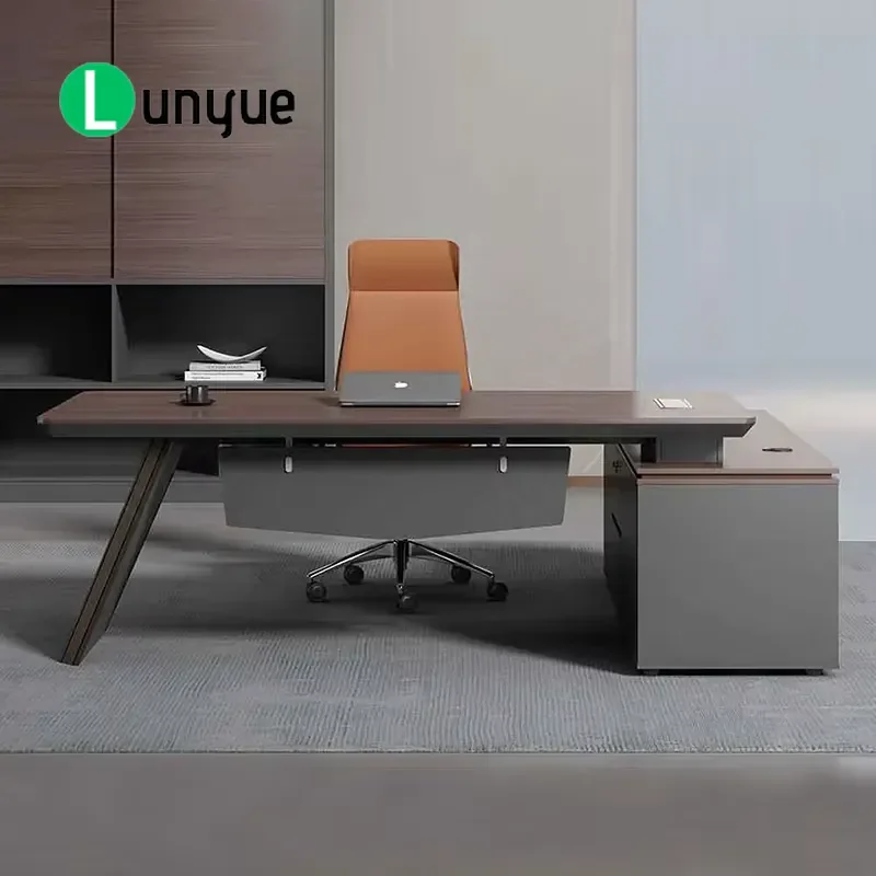 Modern L-Shaped Executive Desk CEO Computer Table Commercial Office Furniture Convertible Design CE Certified for Business