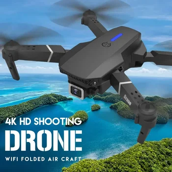 E88 Pro RC Drone 4K Professional Wide Angle Dual HD Camera Foldable RC Helicopter WIFI FPV Height Quadcopter Children&#x27;s Toy Gift