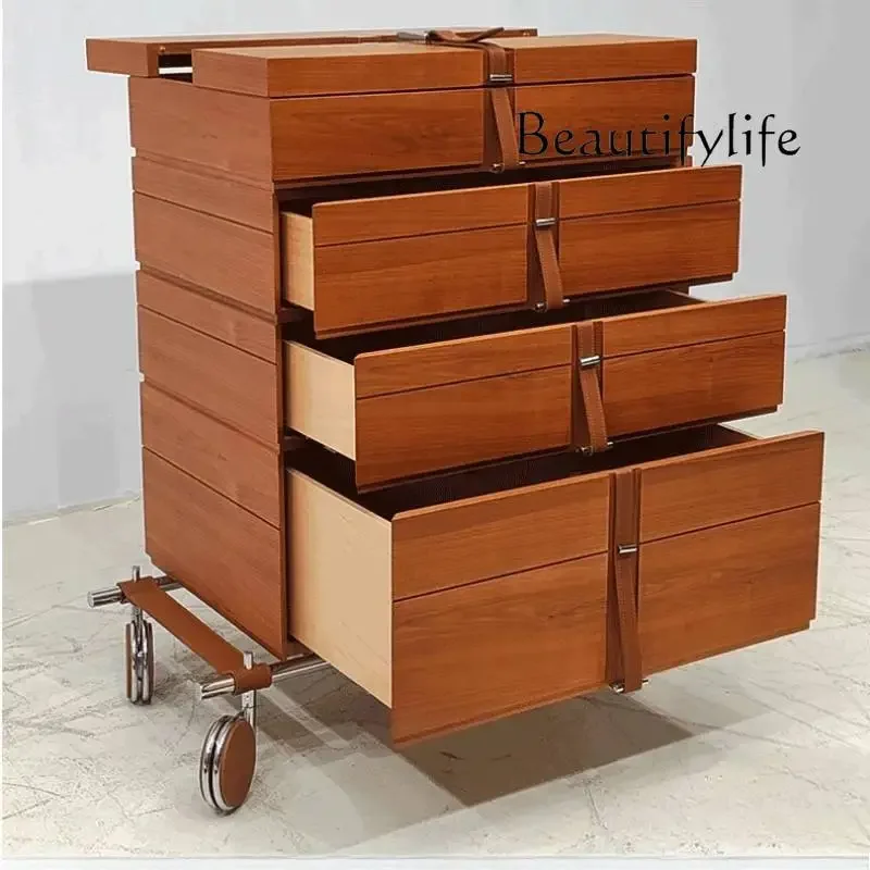 R Classic Simple Living Room Cabinets Rustic Brown Wooden Drawers Living Room Cabinets Space Saving Meubles De Rangement Furnitu