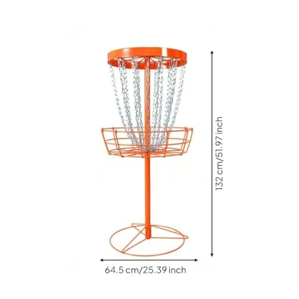 Outdoor Golf Disc Target Basket with Chains Metal Basket Practice Target Portable Iron Setup Suitable for Home