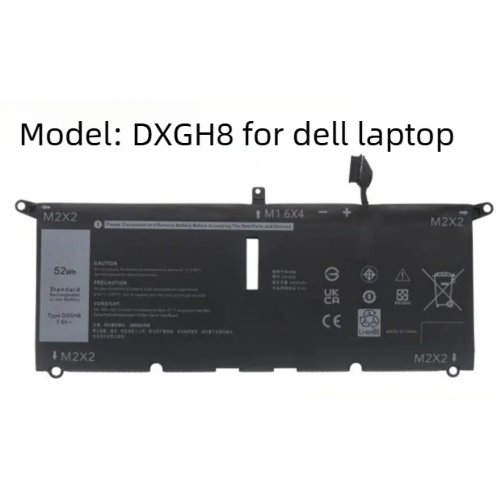 DXGH8 Laptop Battery For Dell XPS 13 9370 9380 7390 inspiron 7490 Vostro 5390 5391 HK6N5 Latitude 3301 3311 DXGH8 7.6V 52WH