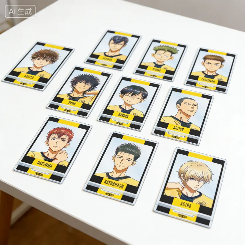 Ao ashi Ani-Art Series Motoki Yuma Aoi Ashito rectangle Acrylic Stand Model Plate Keychains Desktop Ornament Fans Gifts