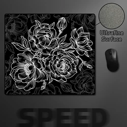 Floral Tattoo Gamer Mouse Pad High Elastic Non-slip Bottom Speed Mousepad 45x40CM E-Sports Gaming Mouse Mat Ultrafine Surface