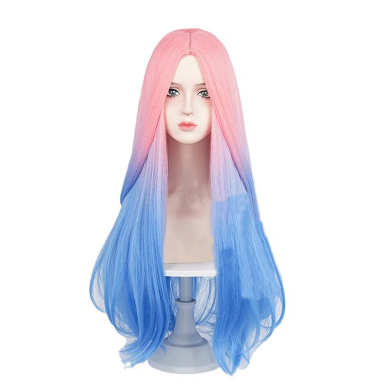 Anime alienígena mizi cosplay peruca adulto feminino meninas cor longa resistente ao calor cabelo sintético traje de halloween adereços