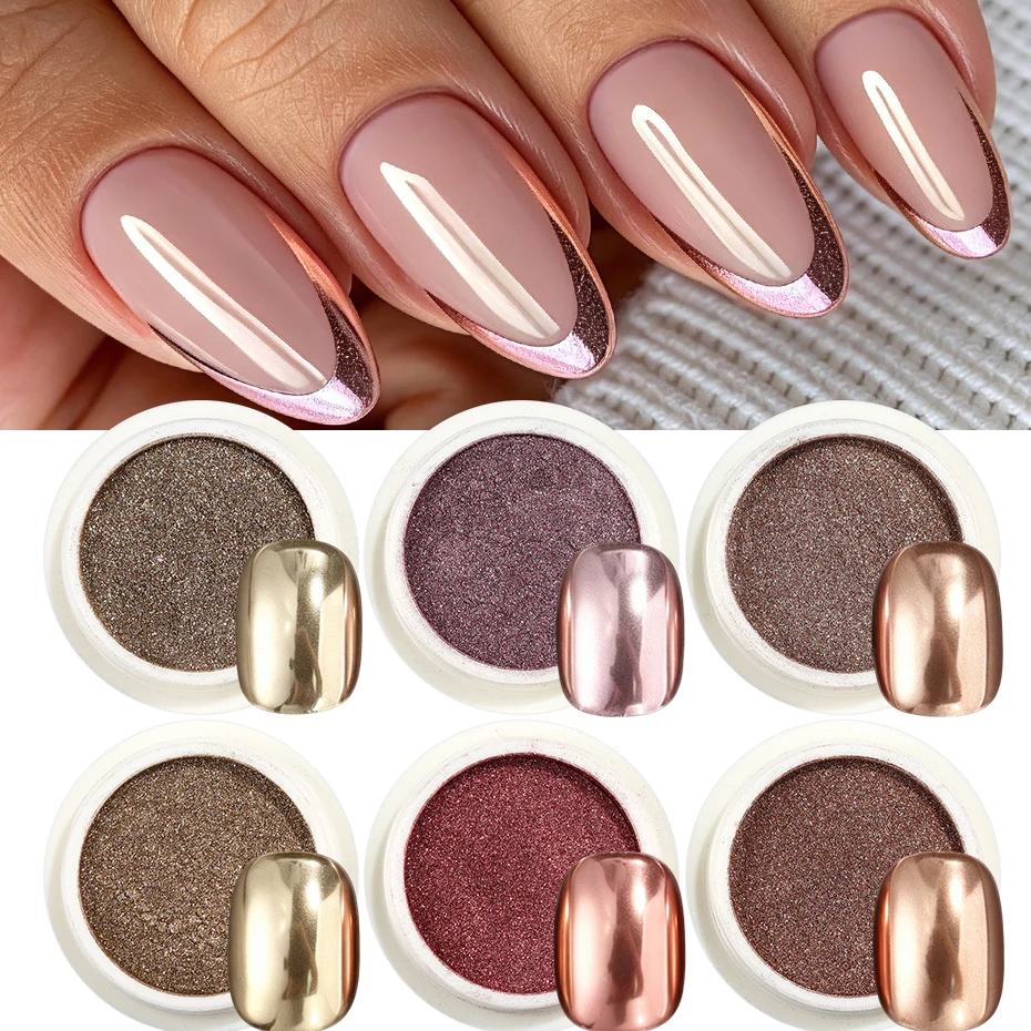6 Colors Metallic Mirror Nail - Nail Glitter Chrome ulasan dan harga