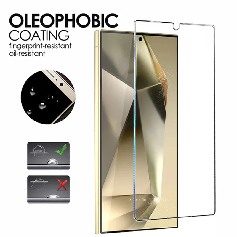6in1 Full Cover Screen Protector for Samsung Galaxy S24 S23 S22 S21 Ultra Plus S20 FE 9H Tempered Glass Fingerprint Unlock Glass