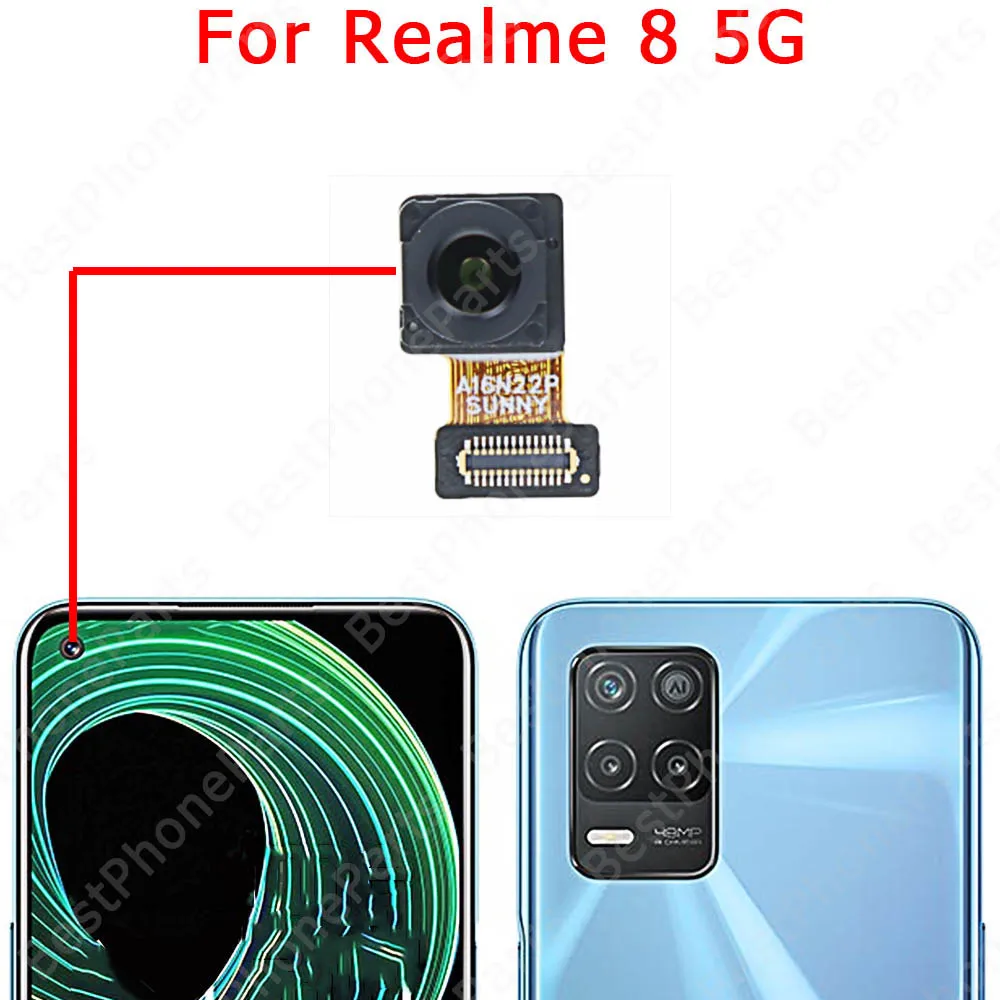 Front Facing Big Rear Camera Module For Realme 8 Pro 8i 8Pro 5G Selfie Back View Backside Camera Replacement Spare Parts Flex