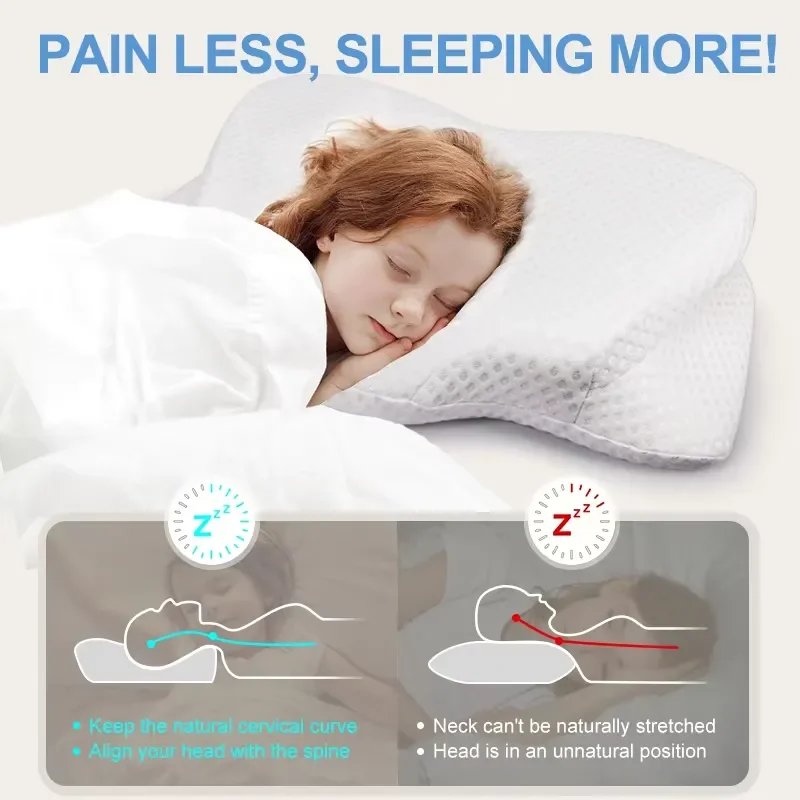 Manufacturer New Design OEM ODM Memory Foam Pillow Orthopedic Cervical Spine Child Travel Friendly Bed Memory Foam Bedroom