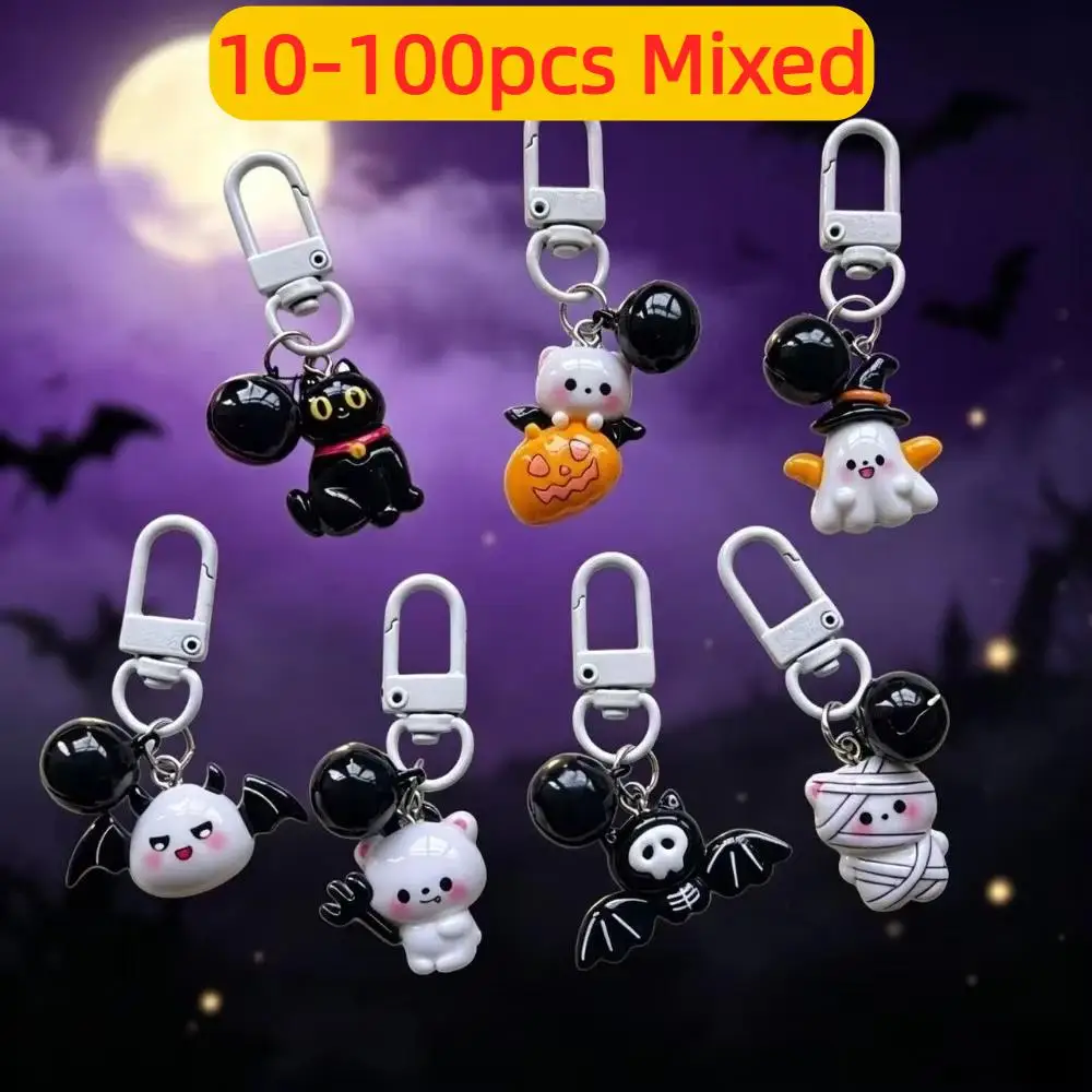 10-100pcs Halloween Theme Keychain Pendant Halloween Trickster Ghost Festival Carnival Birthday Party Gift Gift Bag Filler Gift