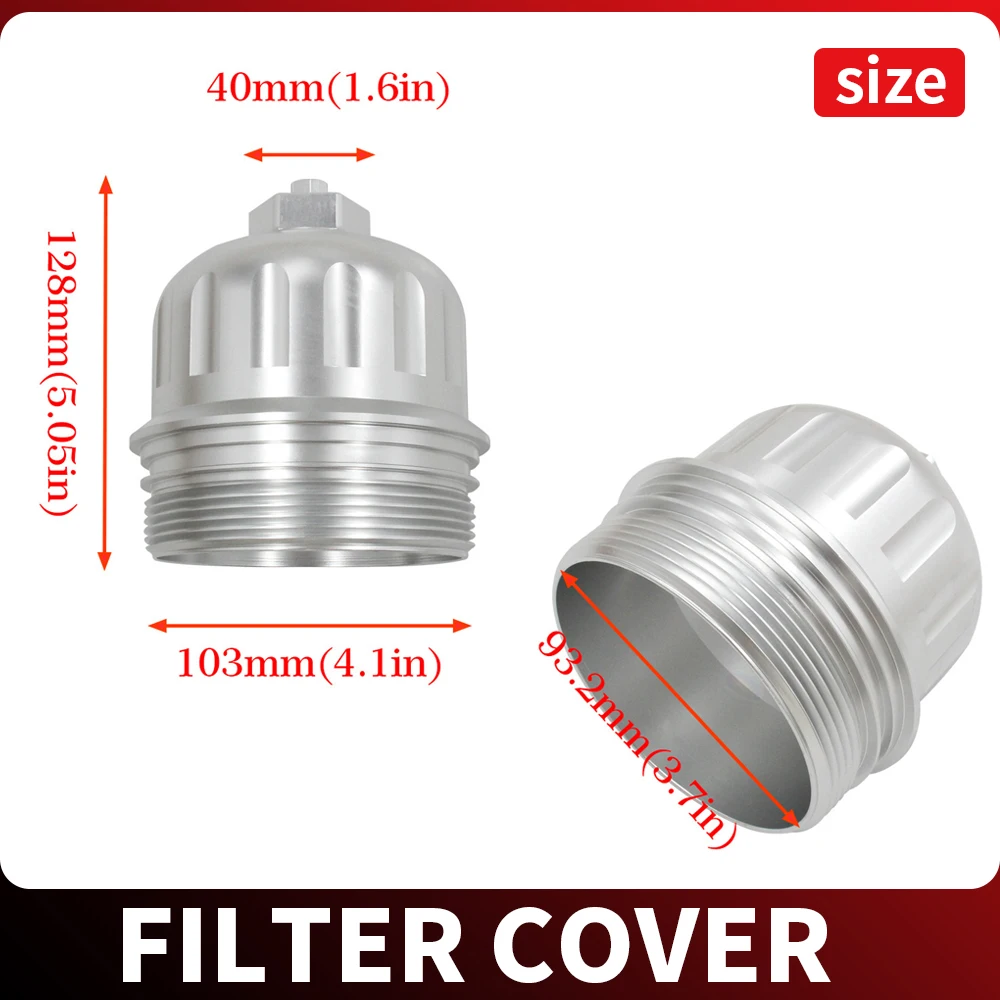 134001 Fuel Filter Housing Cap Replacement for Chevy/G-MC Dura-max 6.6L L5P Black 6061-T6 Vehicle Filter Protector Housing Cap