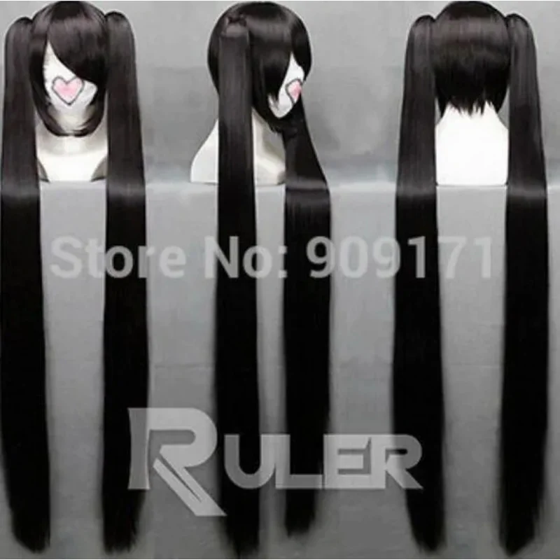 Rambut palsu Cosplay Anime BLA RO blade panjang, wig Cosplay 2 klip di ekor kuda COS