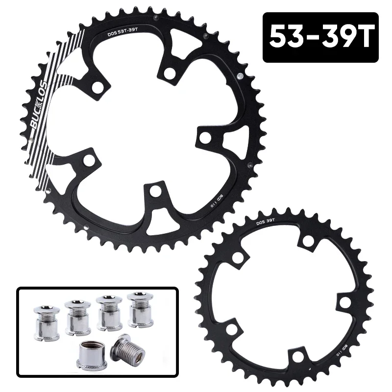 BUCKLOS Rennrad Kettenblatt 110 BCD Kettenblatt 4 Loch 5 Loch 34/36/39/50/52/53T Kettenblatt Double Speed Rennrad Krone