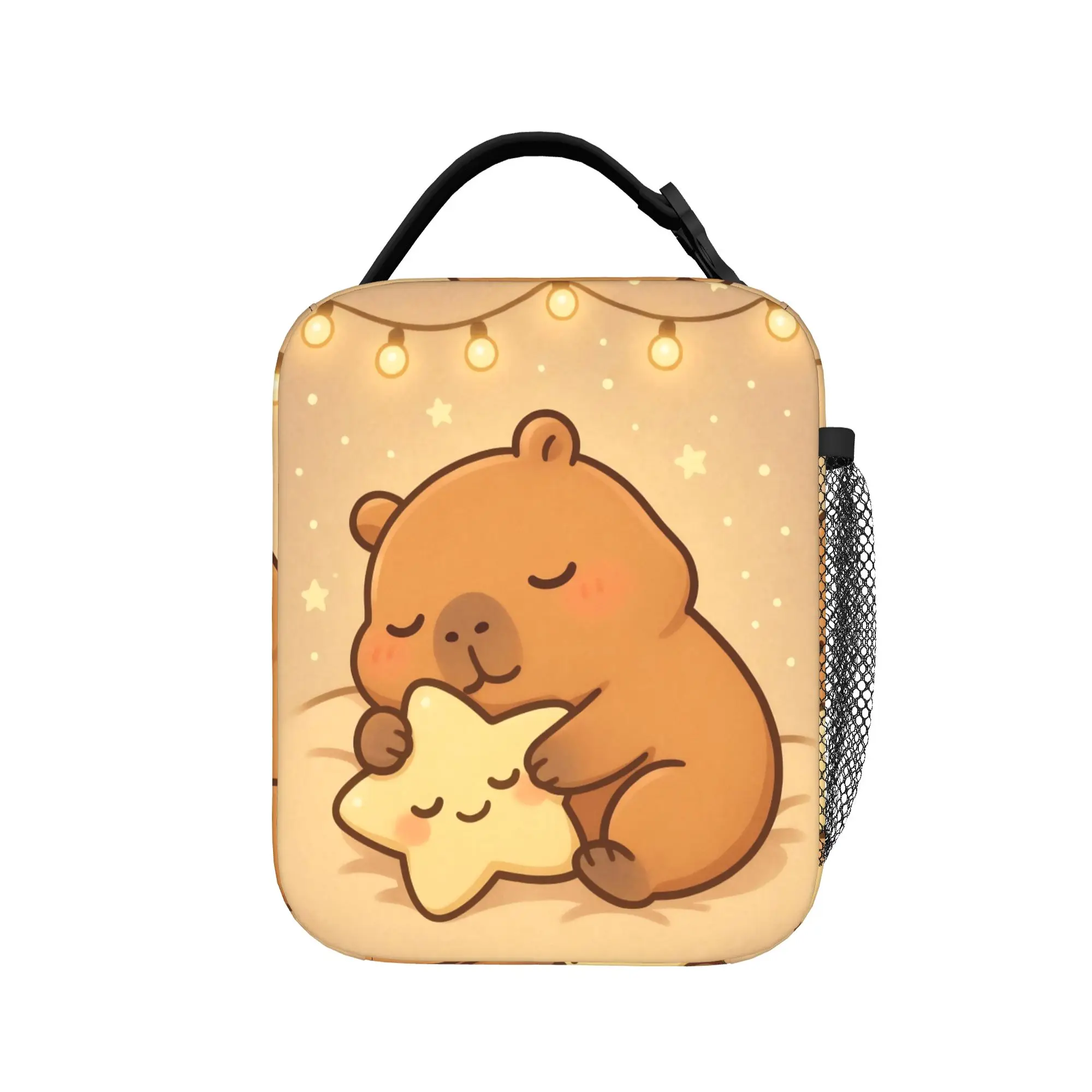 Kawaii Capybara Thermal Insulated Lunch Bag for Office  Portable Food Container Bags Cooler Thermal Lunch Boxes