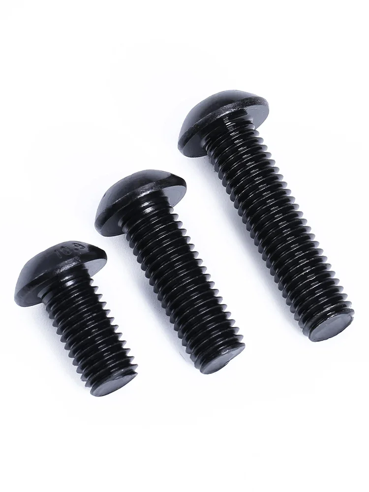 Vis à tête de bouton Torx noire M3 M4 M5 M6 M8 M10, en acier de qualité 10.9, Six lobes Torx Pan, boulon à tête ronde longueur 4mm ~ 30mm, 2 à 50 pièces