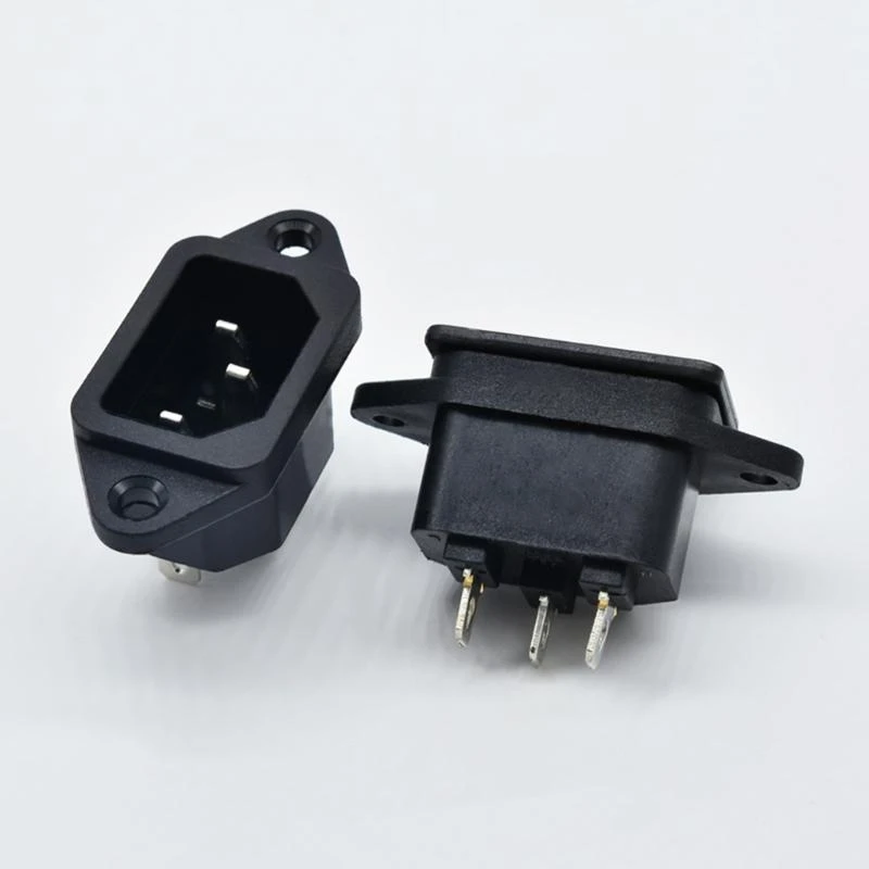 AC 250V 10A IEC320 C14 Male Power Cord Inlet Socket