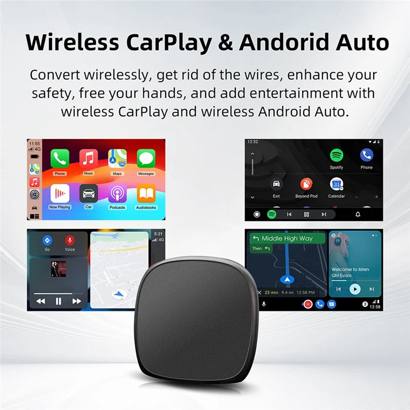 A45U Wireless Carplay Android Ai Box Verkabelt Zu Wireless Carplay Android Adapter Octa-Core 4G + 64G Plug Und Play