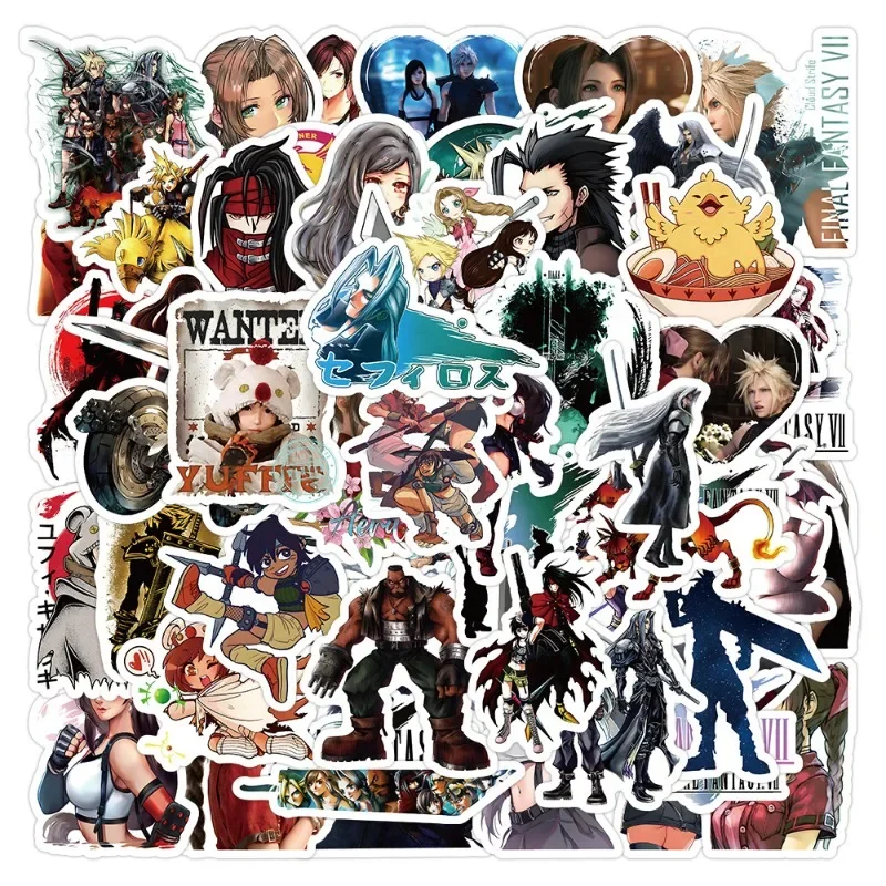 60pcs FINAL FANTASY Cartoon Stickers Suitcase Water Cup Stationery Mobile Phone Car Scooter Laptop Decorative Stickers