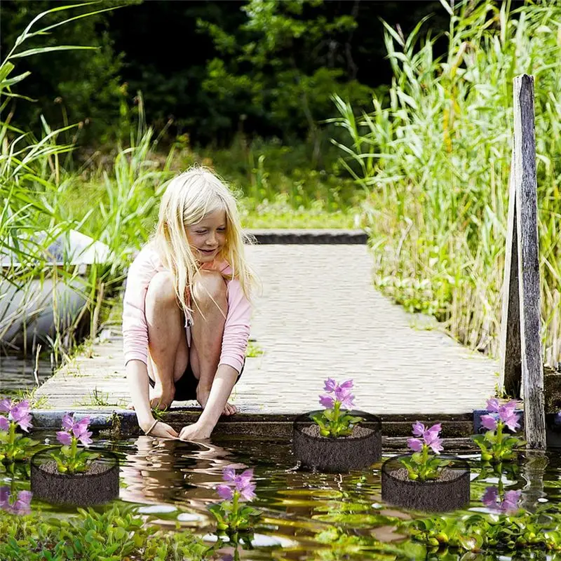 A04G-4 Pcs Breathable And Reusable Aquatic Planting Mesh Bags, Square Lily Pots For Water Gardens