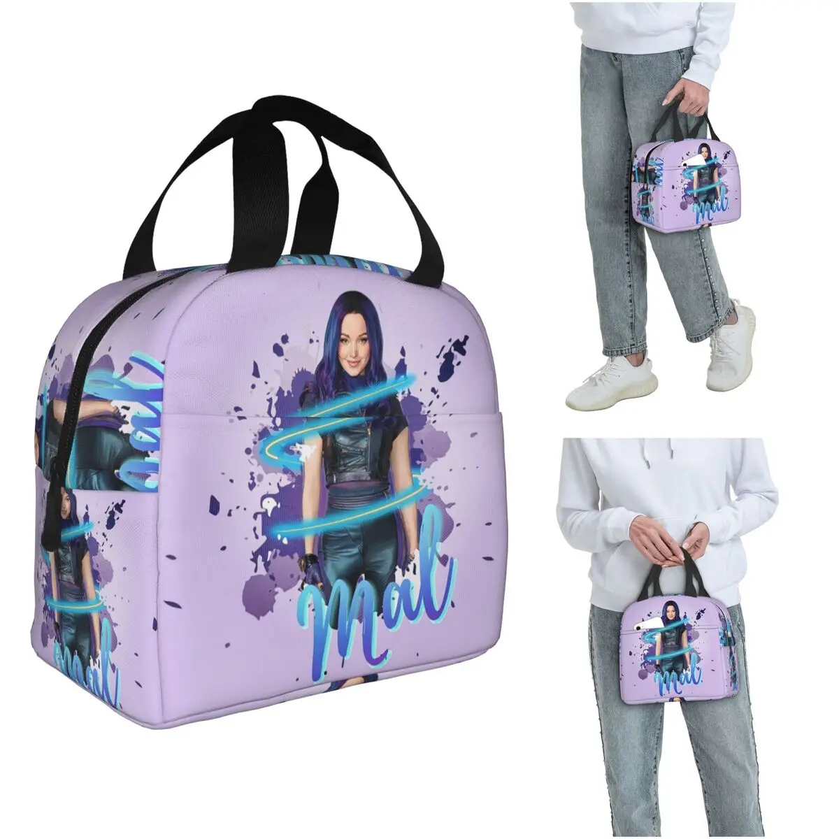 Mal Descendants 3 Isolierte Lunchtasche für Damen und Kinder, tragbare Lebensmittelboxen, Thermo-Lunchbox-Tragetasche