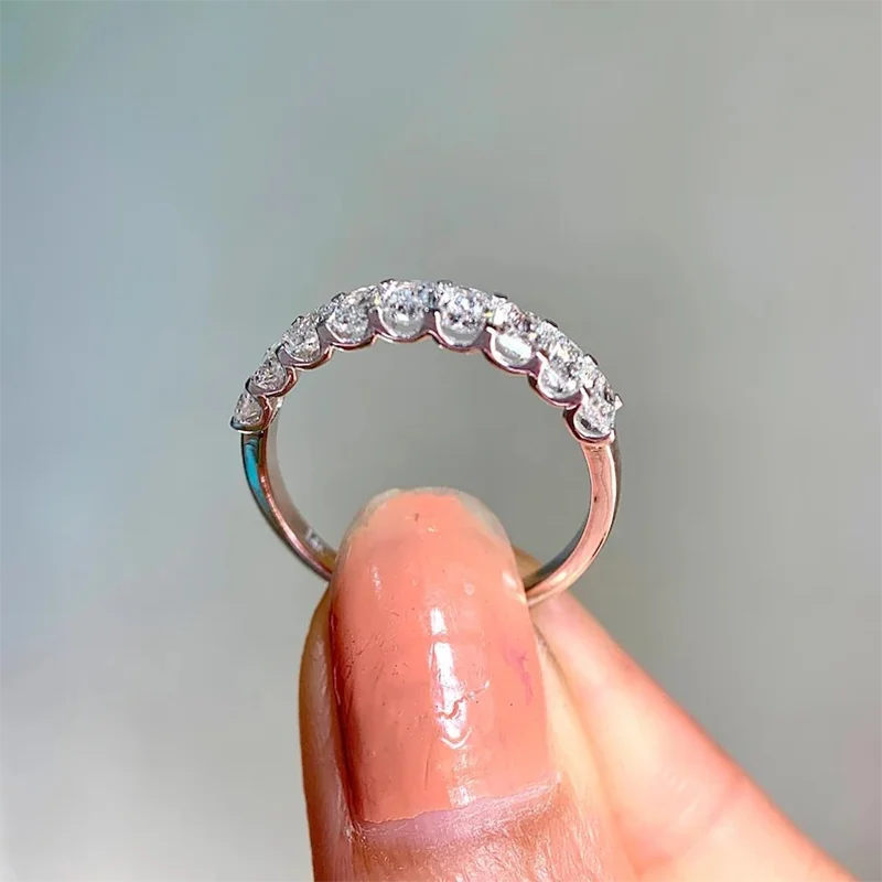 1.8 TCW DEF/VS VVS Radiant Cut HPHT Lab Grown Diamond U-Prong Half Band In 925 Silver For Women Or Men Stacking Band