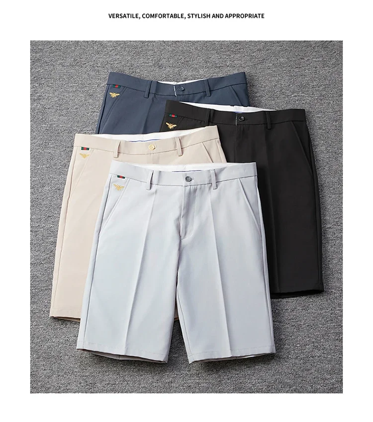 Marken-Formelle Shorts für Herren Koreanische Business-Shorts Lässige Chino-Shorts Herren Büro-Hosen Coole Atmungsaktive Sommer-Arbeitskleidung – Detail 17