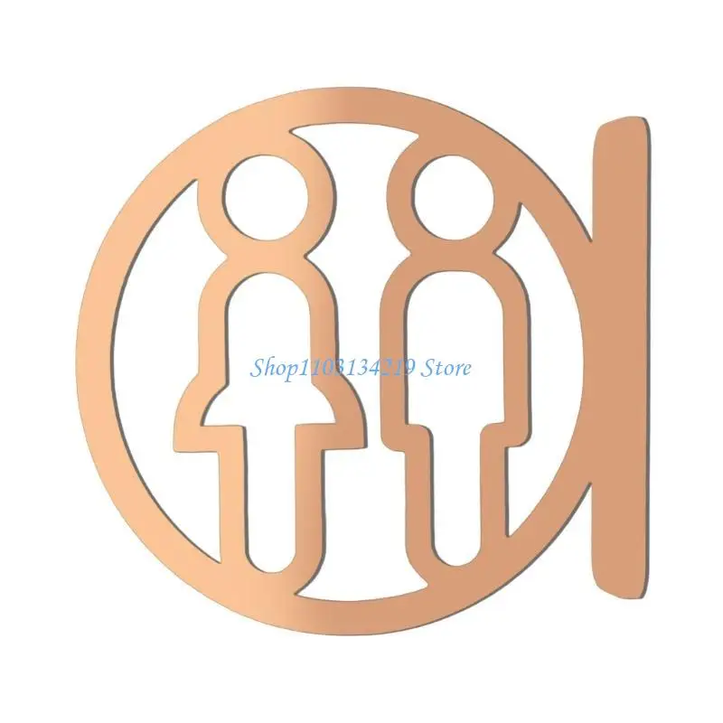 N5KC Acrylic Restroom Sign Stylish Washroom Symbol Signage for Hotel and Restaurants