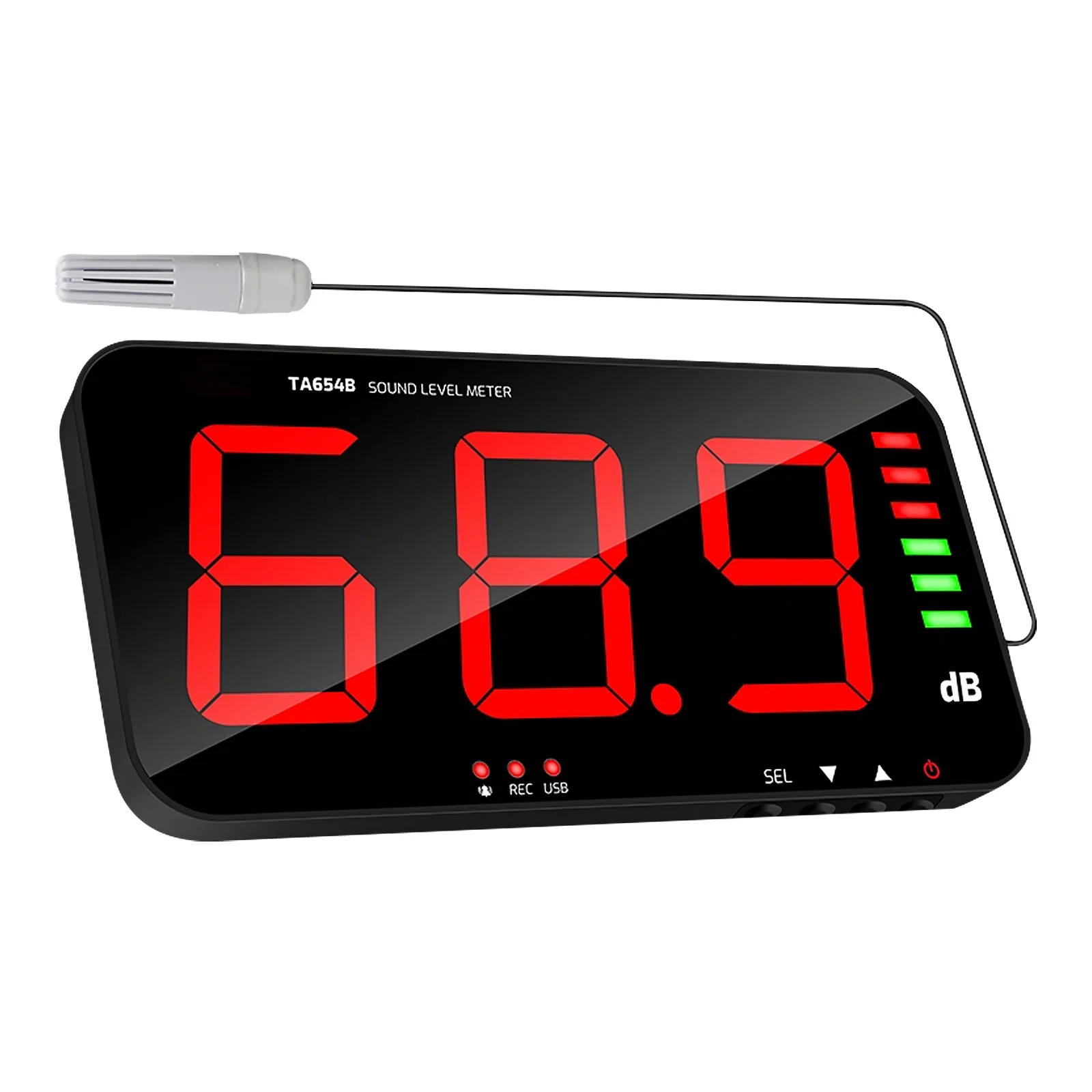 TA653B Decibel Meter Industrial Wall Mount Sound Level Alarm 30-130dB Noise Monitor Sound Level Meter Data Logger USB PC Export