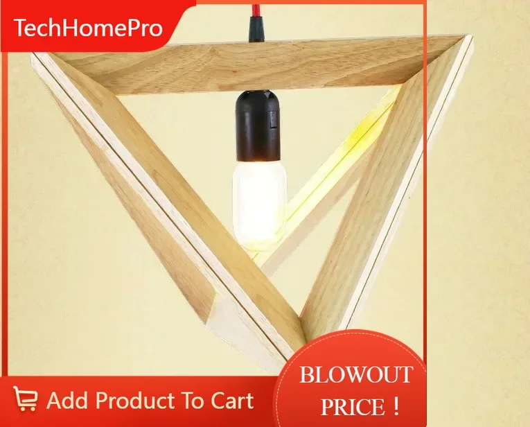 TechHPPendant Lights Wood Lamp Loft Vintage Lamp Restaurant Bedroom Diningroom Pendant Lamp Without