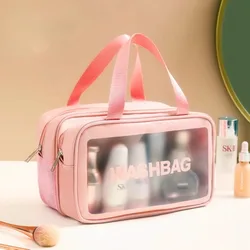 1PC Large Capacity Waterproof Transparent Travel Cosmetic Bag - Portable and Organized Storage for Makeup and Toiletries