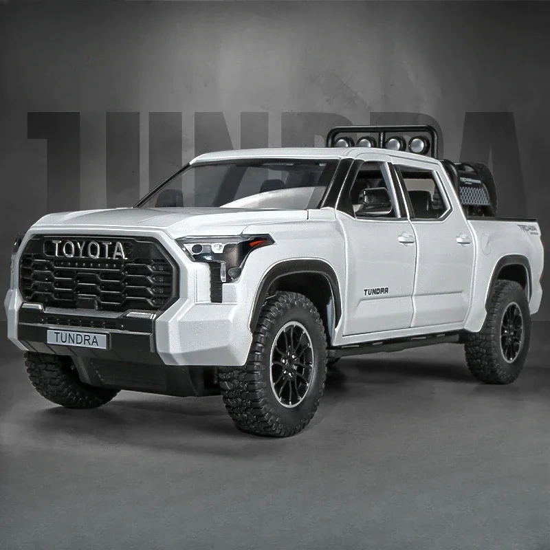 

1:24 Toyota TUNDRA модель пикапа, коллективный металлический автомобиль, литой автомобиль, игрушечный автомобиль для мальчика, подарок на день рождения, звуковой свет, домашний декор 2025