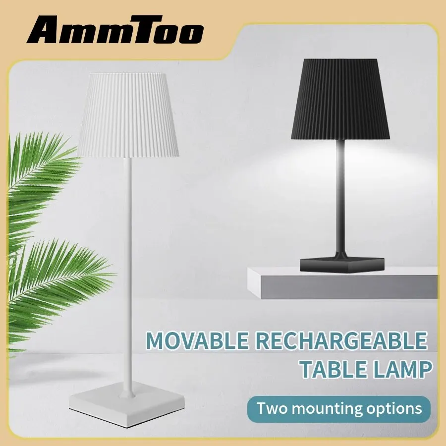 AmmToo Modern Stripe Minimalist Table Lamp USB Wireless Charging LED Desk Lamps for Bedroom Touch Creative Bedside Night Light