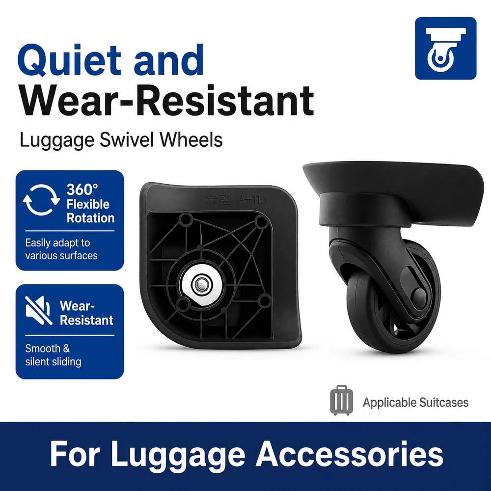 Universal Luggage Wheels For Delsey Hongsheng A-115 360° Swivel Single Roller Lightweight Noise Reduction Cost-Effective Replace