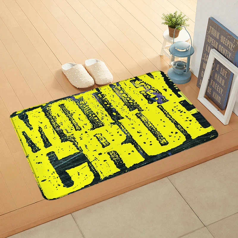 ممسحة الفانيلا الكلمة حصيرة M-Motley Crue داخلي القدم البساط دافئ السرير الحصير المطبخ الممر ماصة للماء السجاد شرفة ديكور #2