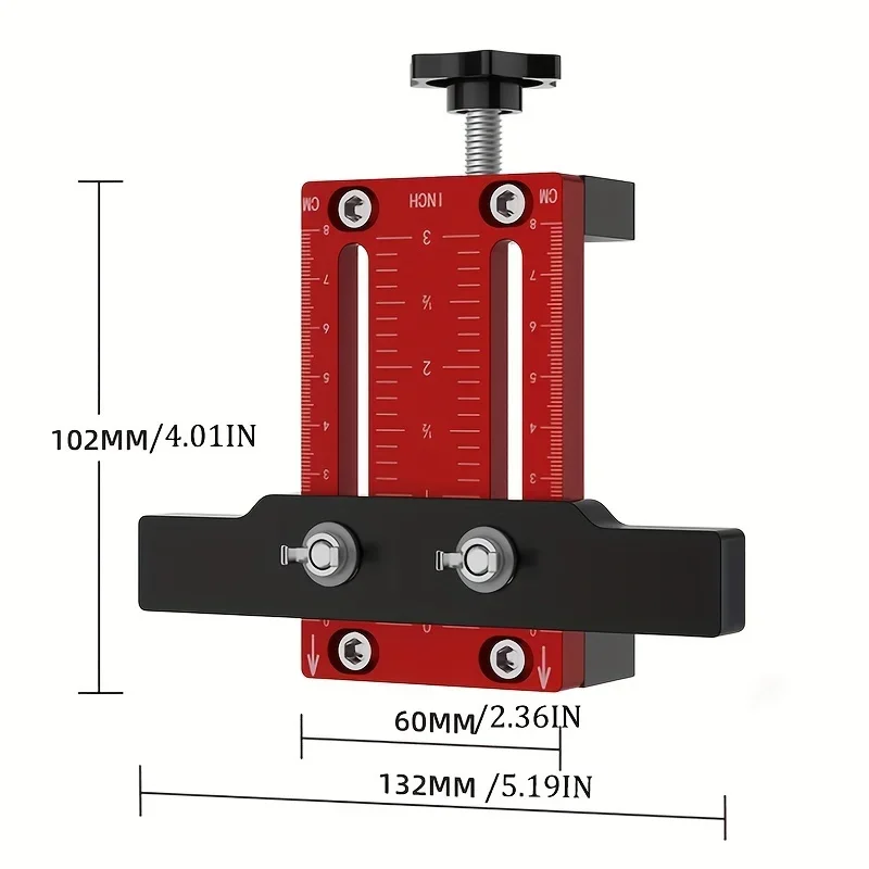 Cabinet Door Mounting Jig W/ Support Arm&Clamp,Aluminum Cabinet Door Positionner for Installing Cabinets W/ Face Frame/Frameless