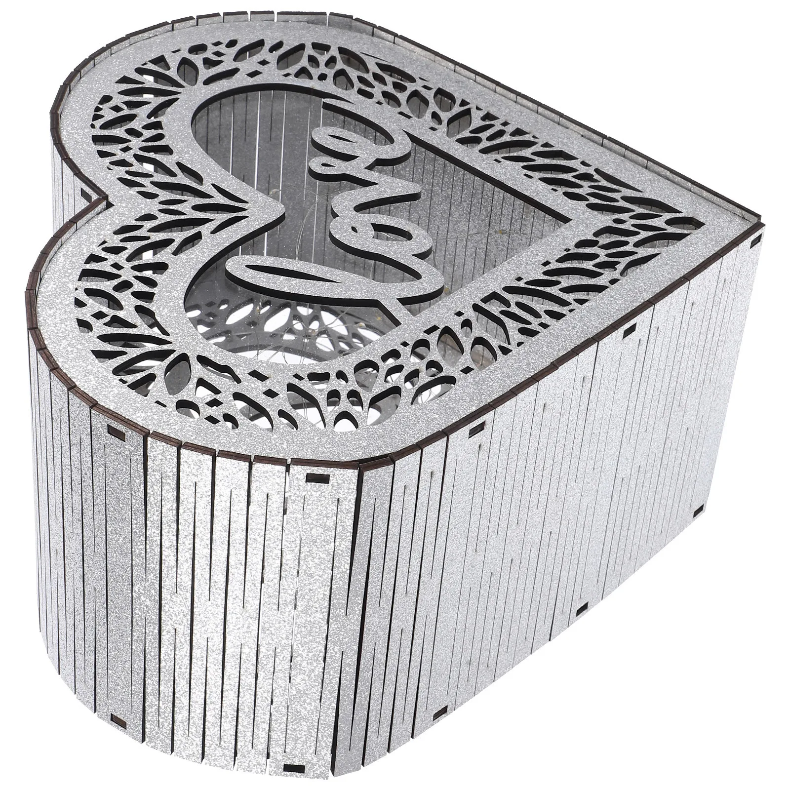 

Heart-Shaped Wooden Wedding Card Box Large Capacity Rustic Wedding Reception Decoration Greeting Cards Container