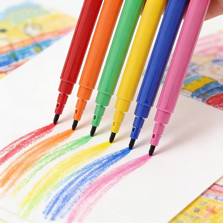 6/12/24 Packungen 6-Farben-Aquarellstifte Kreative Mini-Zeichenmarker Graffiti-Tasche Malerei-Kunst-Schreibwaren-Zubehör ﻿ – Detail 3