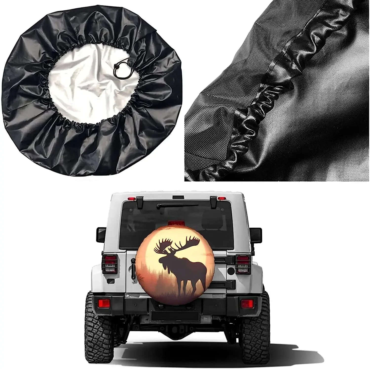 Wild Moose Nature Landscape Spare Tire Cover, Universal Wheel Tire Cover Dust Proof Tire Protectors for Trailer Rv Van SUV Truck