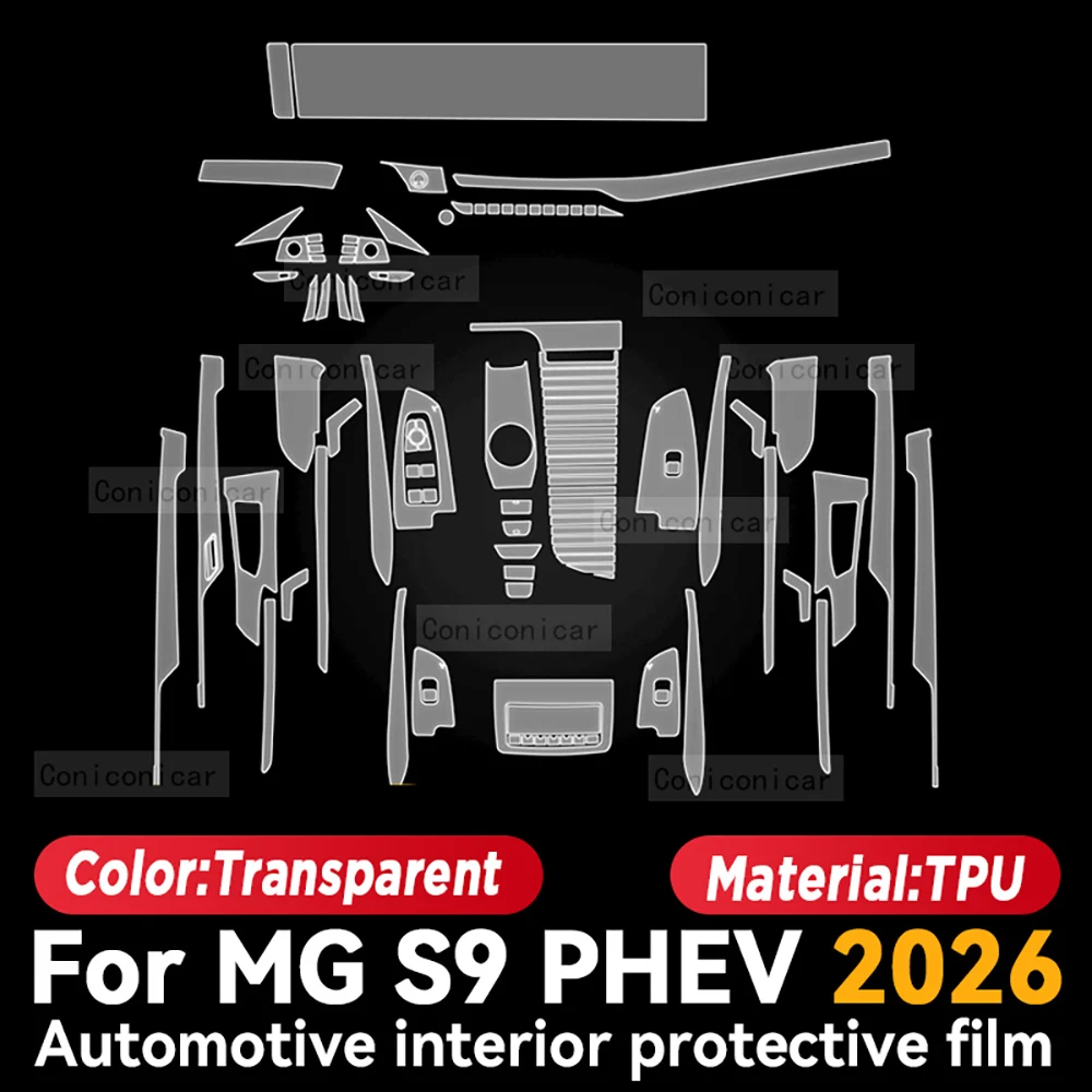 TPU For MG S9 PHEV 2026 Transparent Protective Film Car Interior Central Control Navigation Panel Auto Sticker