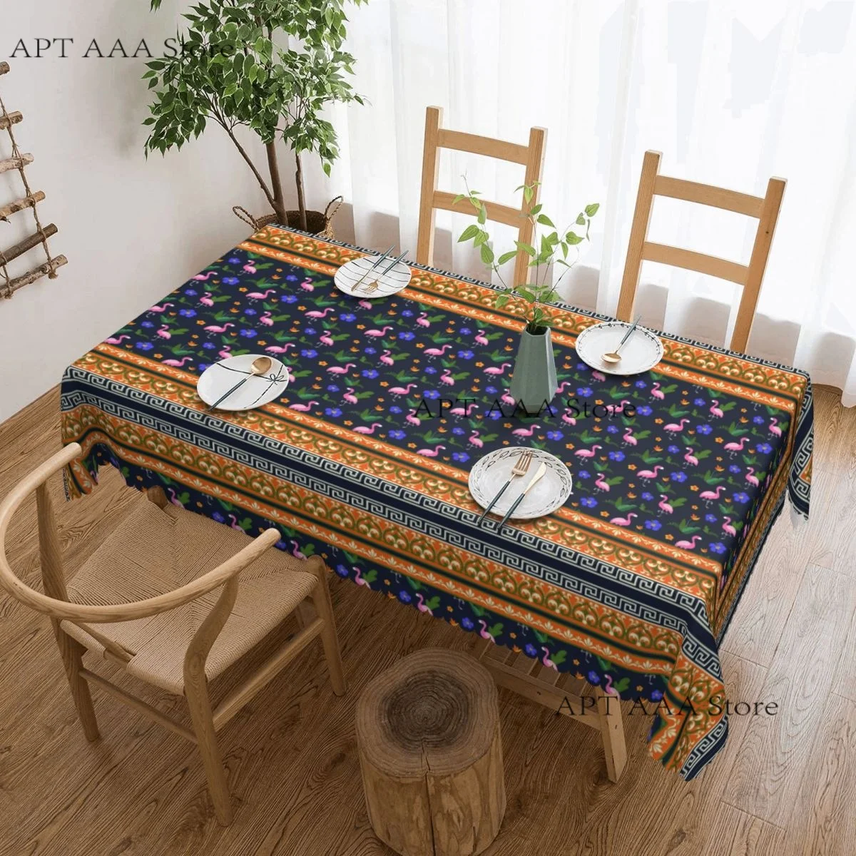 Luxury Flowers Tablecloth Rectangular Waterproof Freemasonry Mason Table Cover Cloth for Banquet