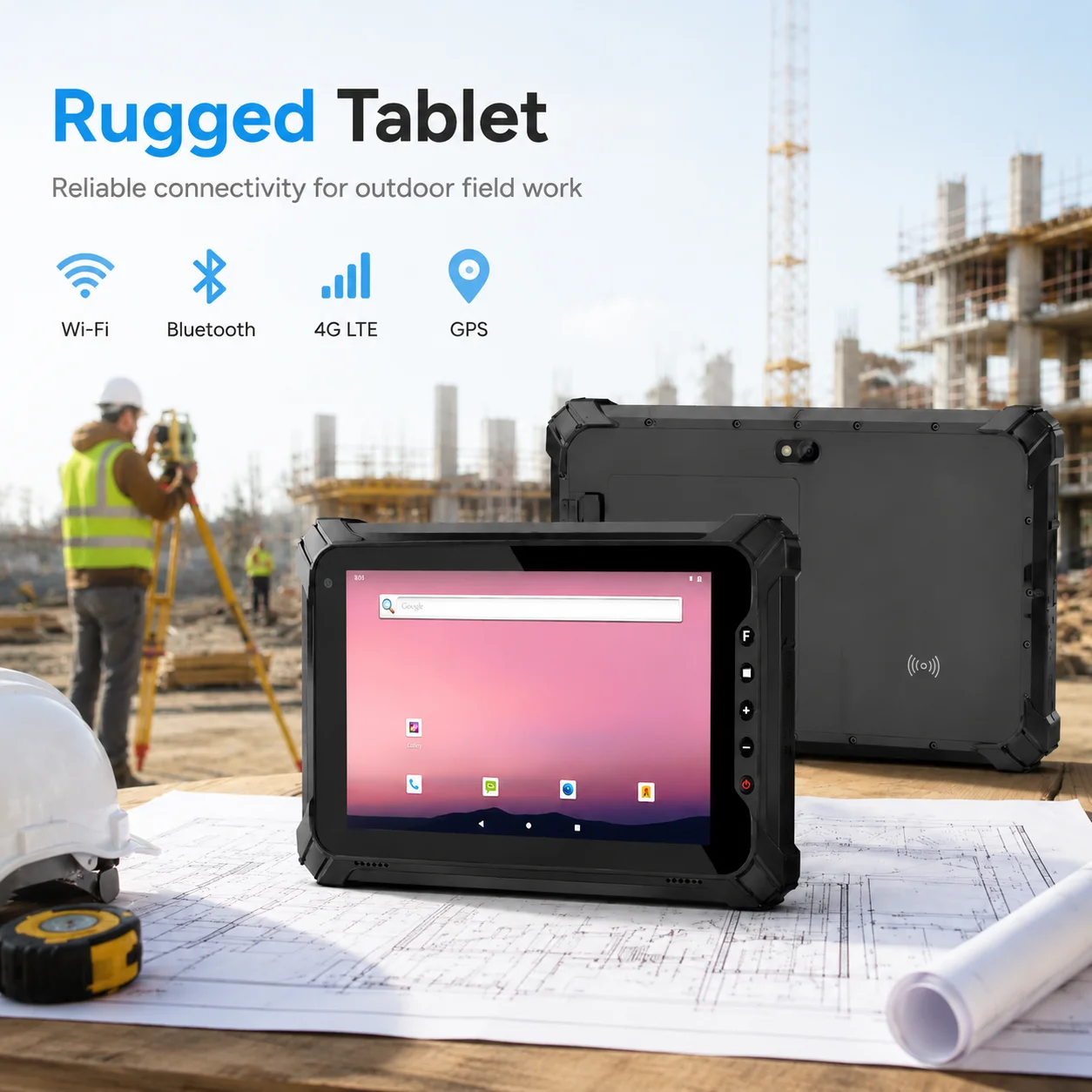 8 Inch Android Rugged Tablet PC Industrial Rugged Tablet IP65 With Barcode Scanner GPS For Warehouse Logistics