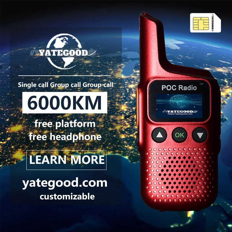 

YATEGOOD GM1 GPS 5000KM zello walkie talkie long range global ptt 4G poc radio100km