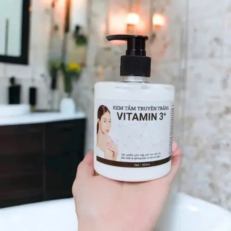 KEM TẮM TRUYỀN TRẮNG BODY VITAMIN 3+ 400ml Giảm Thâm Nám, Tàn Nhang, Trắng Da, Kem Tam Truyen Trang Smooth White Skin