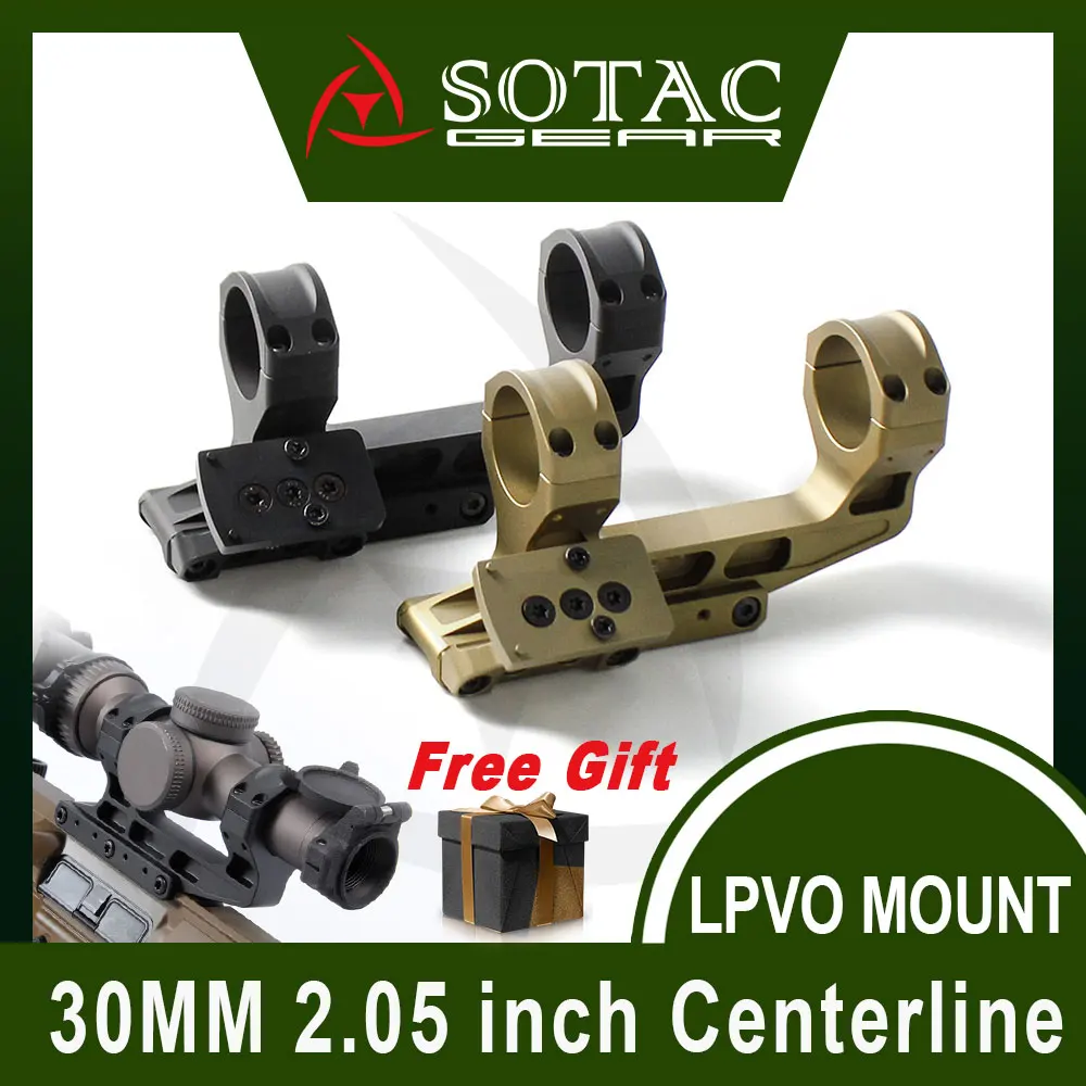 

SOTAC 2.05" LPVO Scope Mount 30mm Tube with RMR Red Dot Sight Offset Mount Plate with Full Original Marking