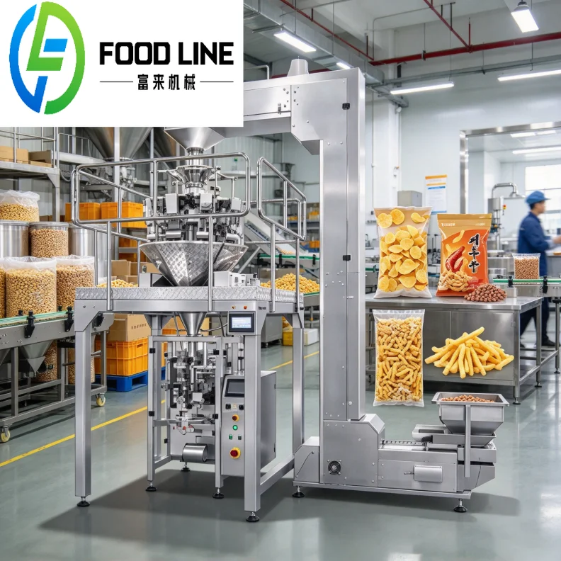Industrial Ten head Weighing Packaging Machine Fully Automatic Granule Doypack Zipper Bag Filling Sealing for Coffee Beans