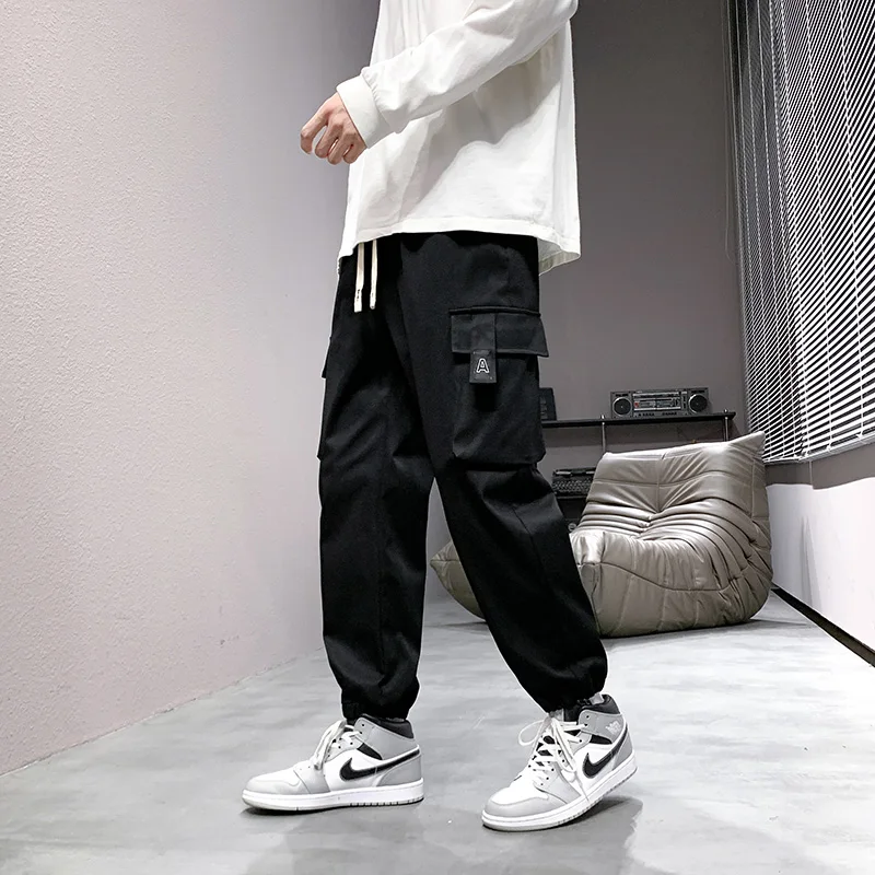 

Autumn Multi Pocket Joggers Men M-8XL Loose Fit Street Style Waist Drawstring Casual Cargo Pants Men's Casual Workwear Trousers